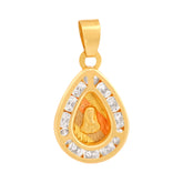 Medalla unisex en oro 10K con circonia